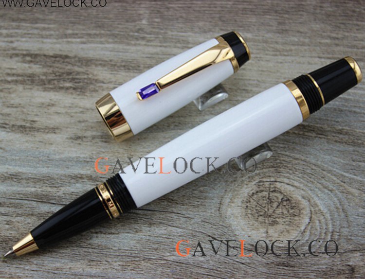 Wholesale Montblanc Boheme Pen For Sale White Resin & Gold Clip
